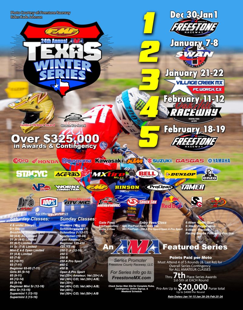 24th Annual FMF Texas Winter Series Online Registration Closes