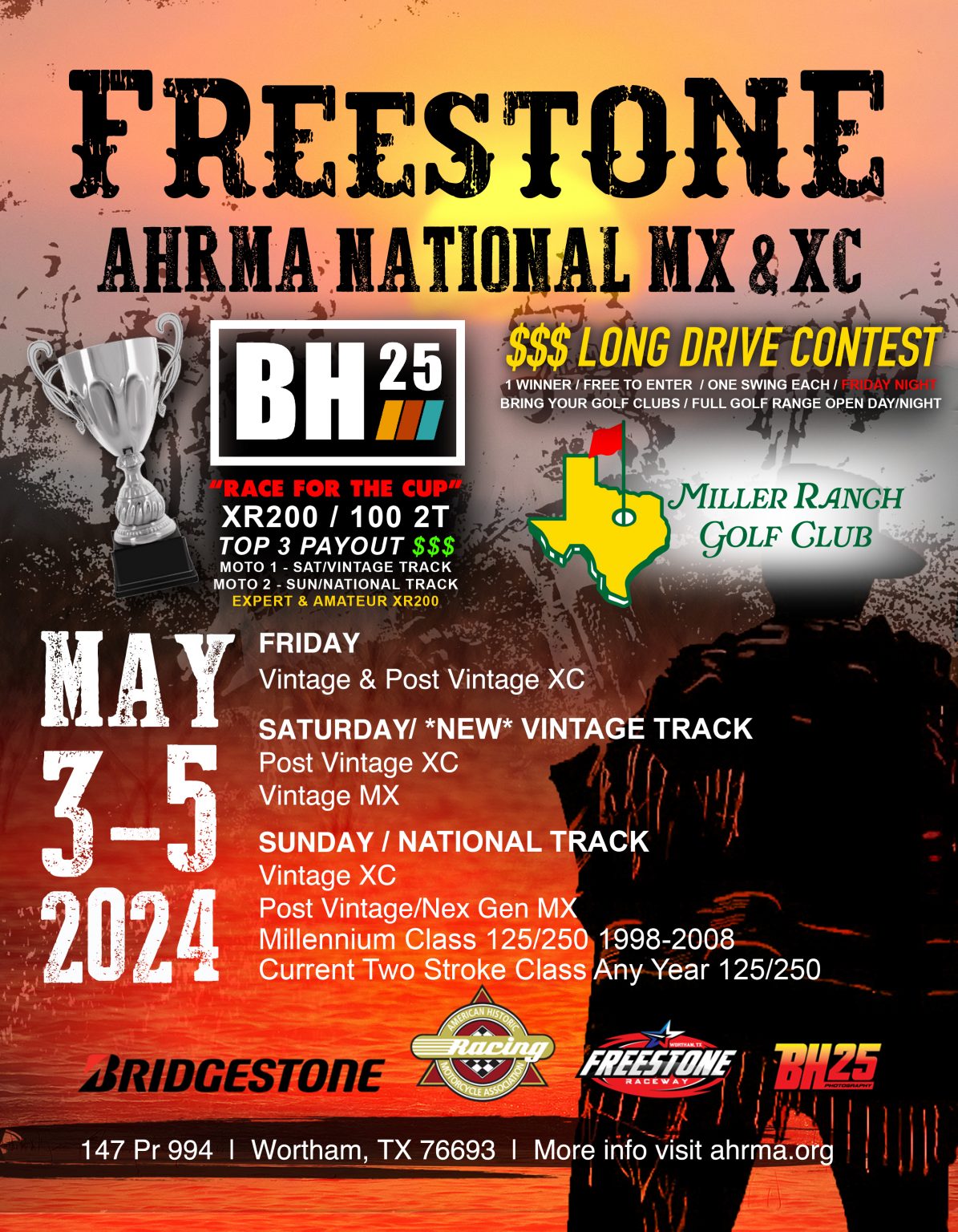 AHRMA National MX & XC May 3-5 | Freestone Raceway